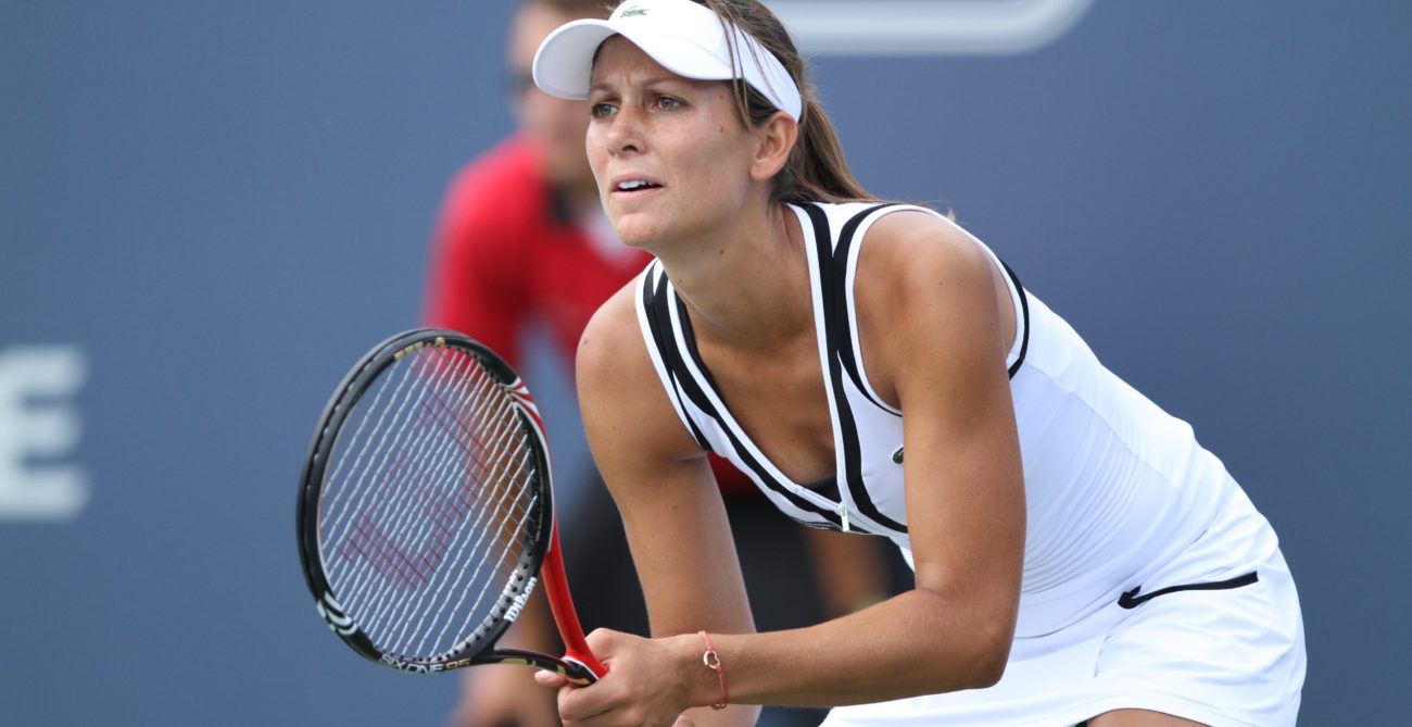 Marie Eve Pelletier during a tennis match in 2010