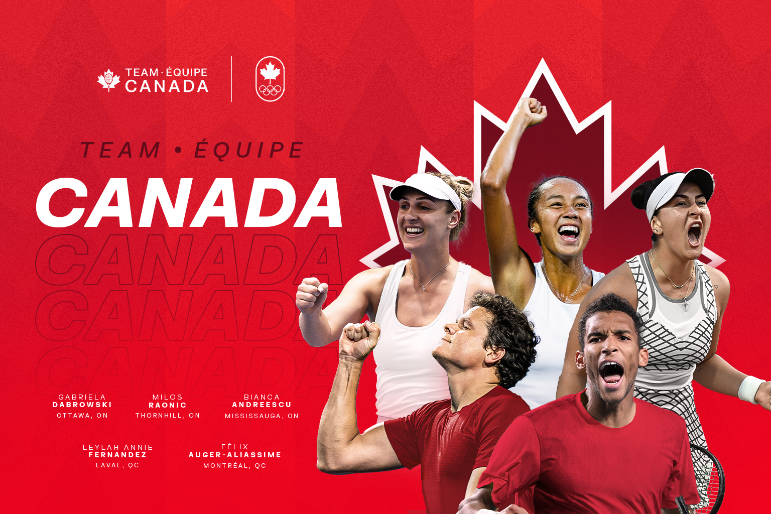 Dévoilement d’Équipe Canada pour les épreuves de tennis des Jeux de 2024 de Paris