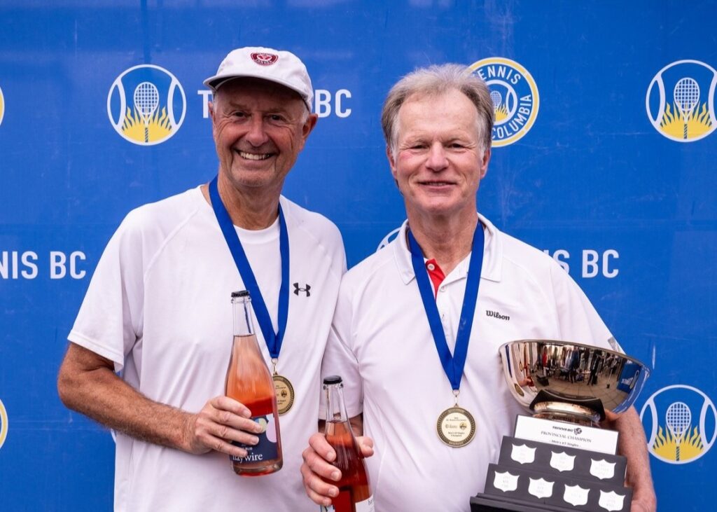 65+ finalists at the Masters event in Vancouver Robert Bettauer (right) and