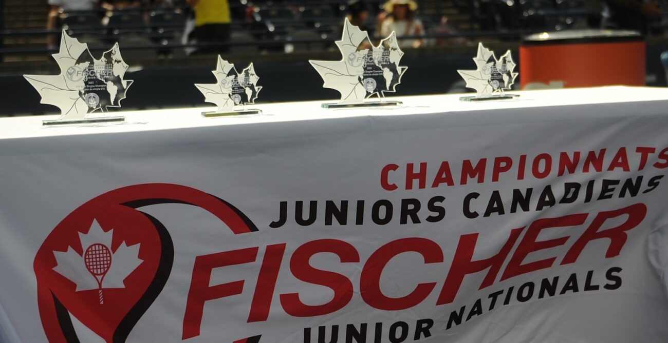 Fischer Junior National Outdoor Championship Banner and Trophies