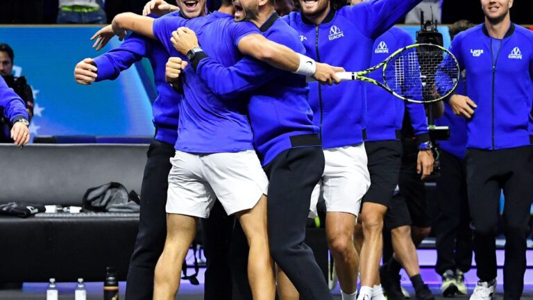 Team Europe celebrate their victory at Laver Cup 2024