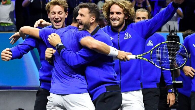 Team Europe celebrate their victory at Laver Cup 2024