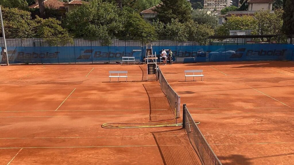 The clay courts at the Tennis Club d'Antibes, where Canadian Sydney