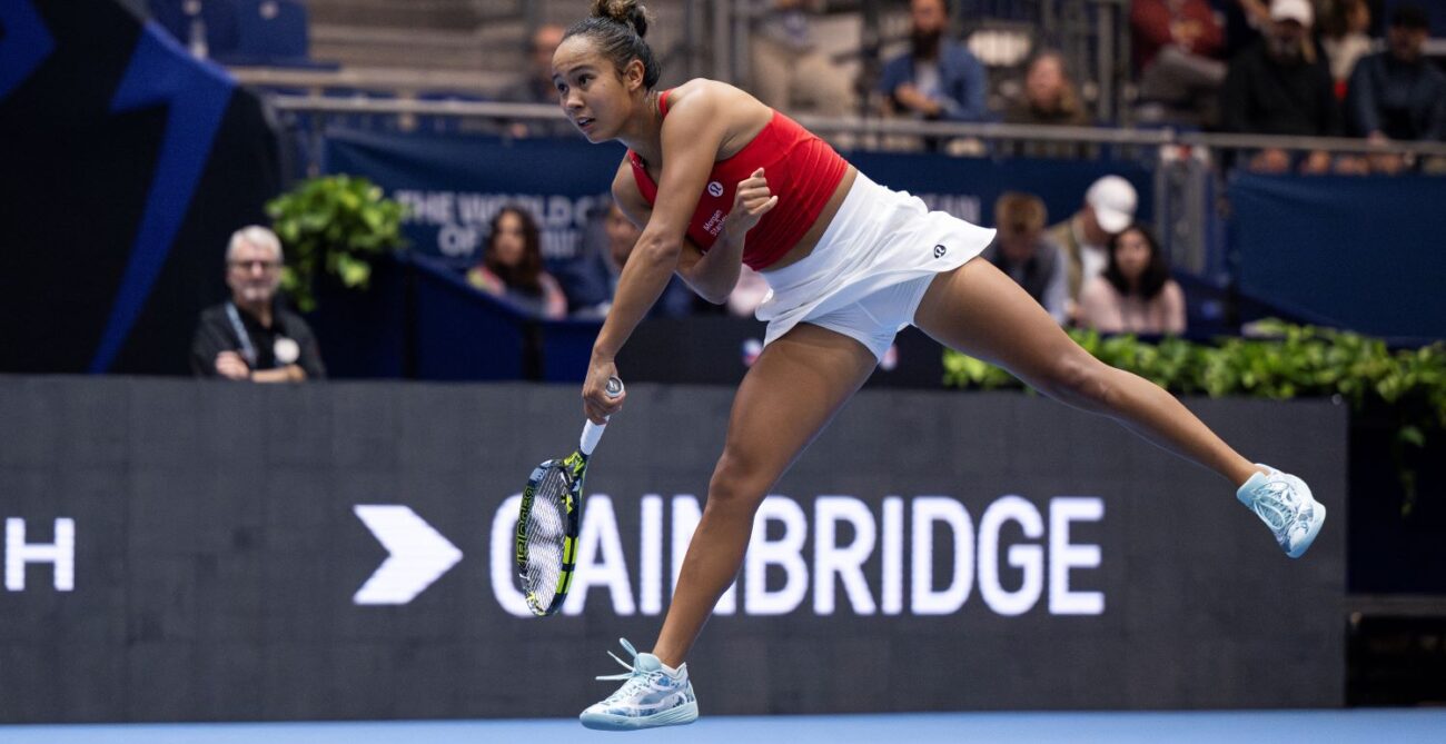 Leylah Annie Fernandez follows through on a serve. She will play for Canada at the Billie Jean King Cup Finals, which will be stream on CBC Sports and TVA Sports.