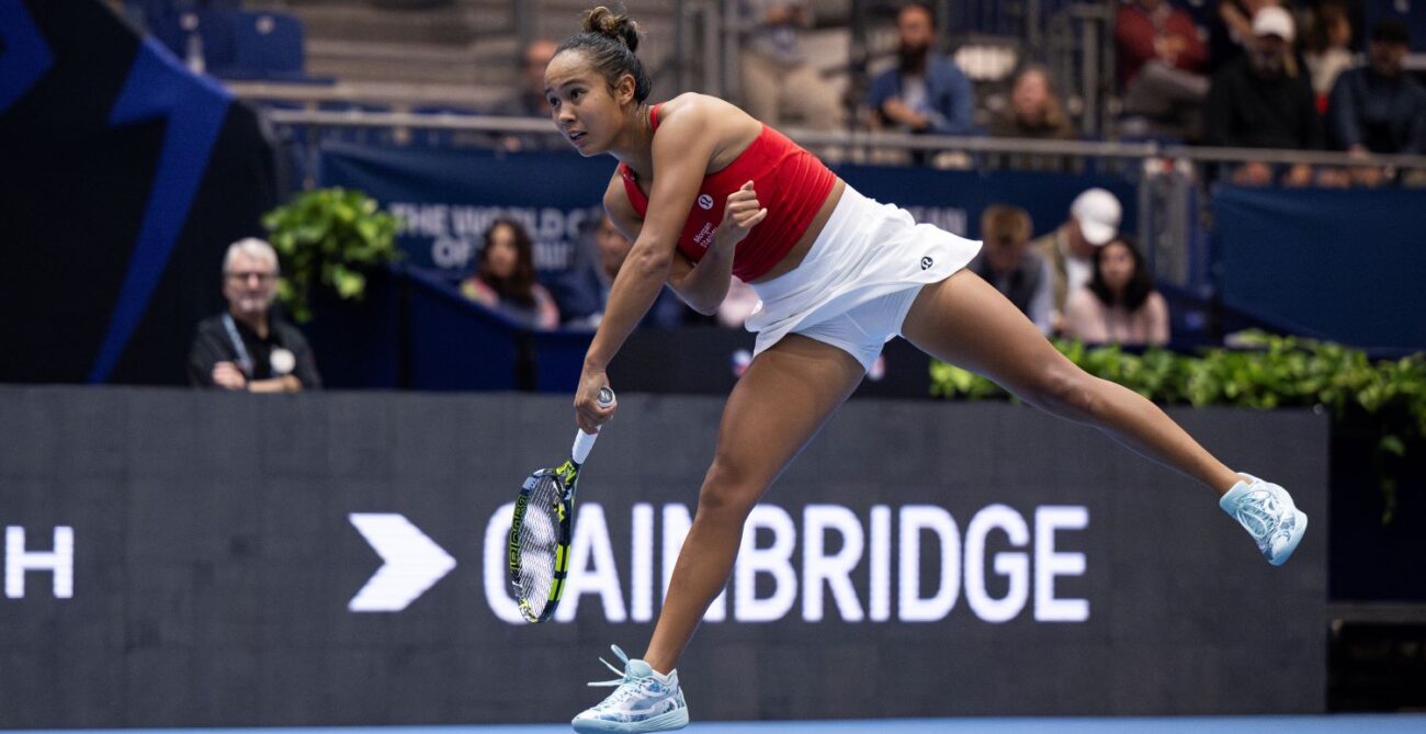 Leylah Annie Fernandez follows through on a serve. She will play for Canada at the Billie Jean King Cup Finals, which will be stream on CBC Sports and TVA Sports.