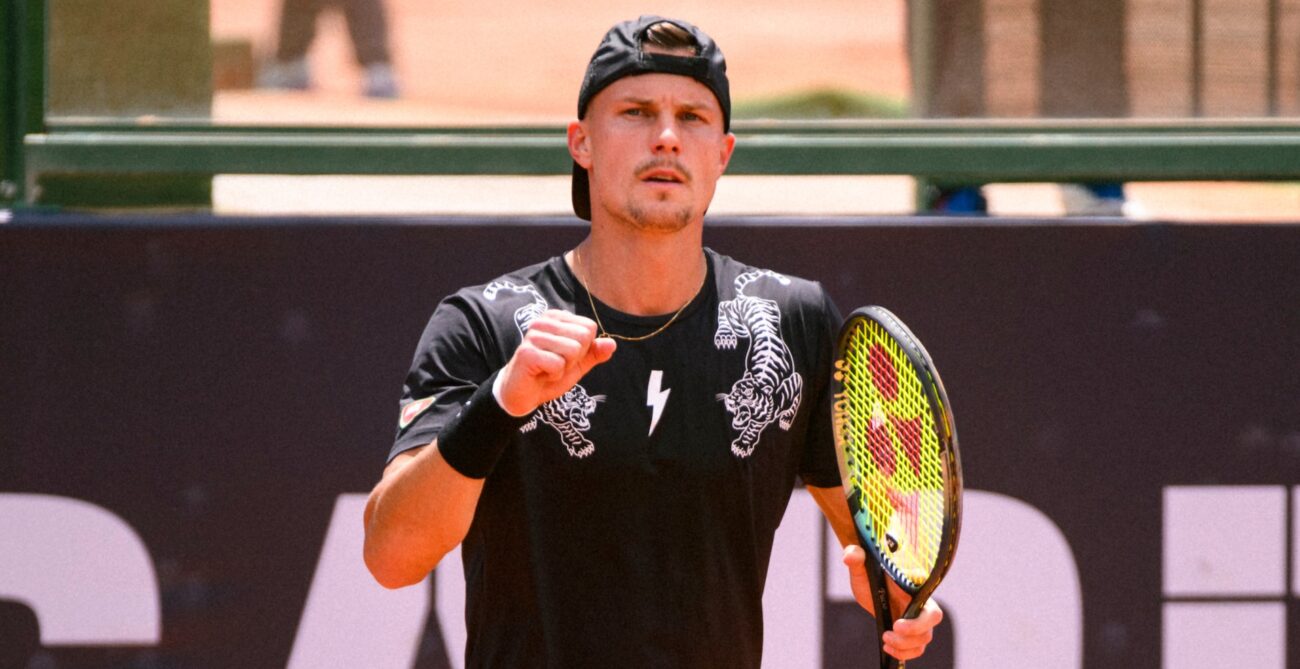 Marton Fucsovics pumps his fist. He and Fabian Maroszan will leads Team Hungary at the Davis Cup qualifier with Canada.