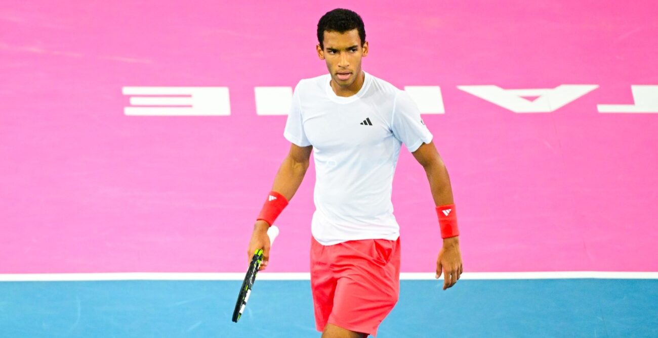 Felix Auger-Aliassime walked across the court in Montpellier.